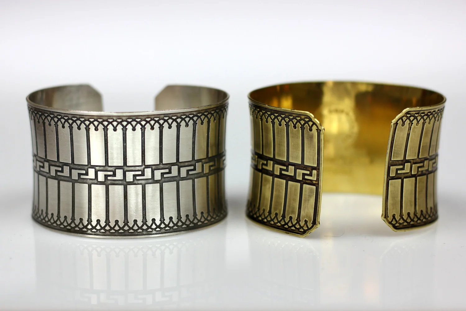 Greek+key+cuff+large+brass+and